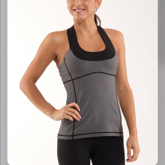 Lululemon scoop neck tank white and black striped - Picture 5 of 6